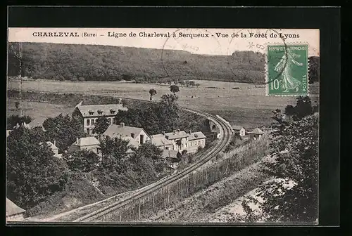 AK Charleval, Ligne de Charleval a Serqueux, Vue de la Foret de Lyons