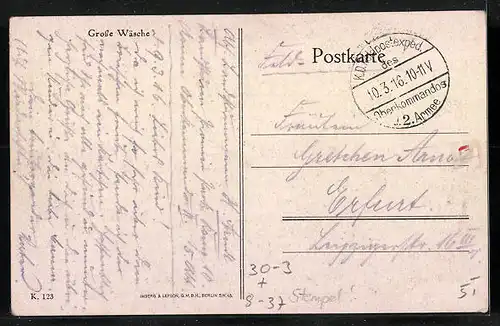 AK Soldaten des 1. Weltkrieg, bei der Grossen Wäsche