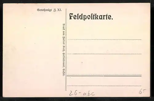 Künstler-AK sign. Schellmann: Grab eines Russen vom I. R. 105 in der Rückwand des deutschen Schützengrabens