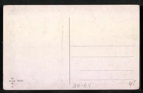 AK Frau liest den Brief des Liebsten, Ortsansicht, Reichsfahne