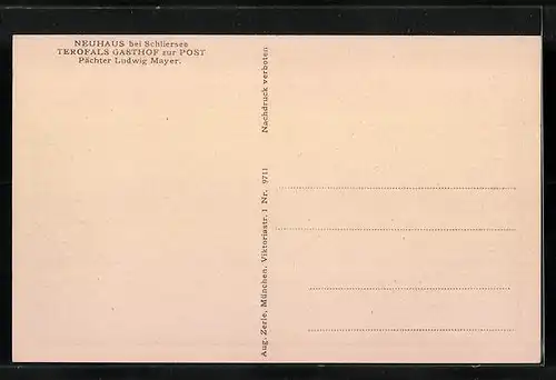 AK Neuhaus bei Schliersee, Terofals Gasthof zur Post