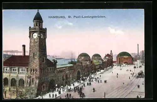 AK Hamburg-St. Pauli, Landungsbrücken