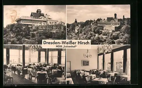 AK Dresden-Weisser Hirsch, HOG Luisenhof, Aussen- und Innenansichten