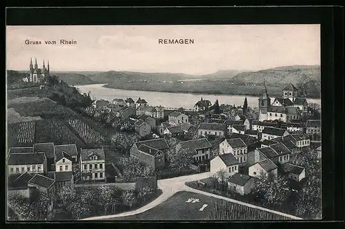 AK Remagen / Rhein, Panoramablick aus der Vogelschau