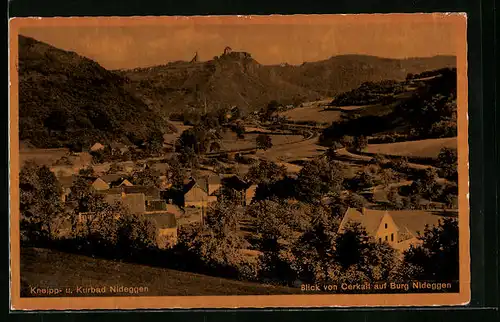 AK Nideggen, Blick von Cerkall auf Burg Nideggen