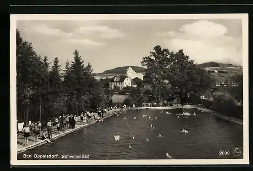 AK Bad Oppelsdorf, Schwimmbad mit Badegästen