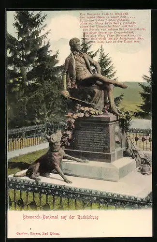 AK Bismarck-Denkmal auf der Rudelsburg