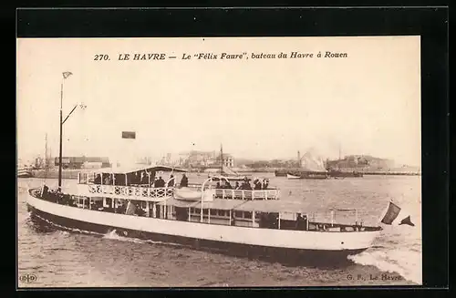 AK Le Havre, le Félix Faure, bateau du Havre