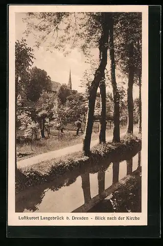 AK Langebrück, Blick nach der Kirche