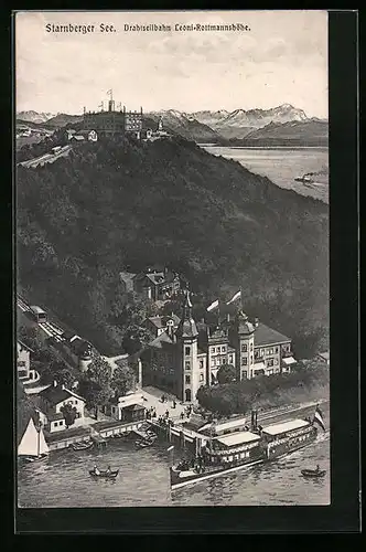 AK Leoni, Starnberger See, Drahtseilbahn an der Rottmannshöhe