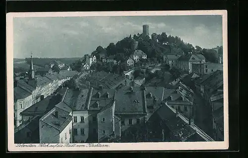 AK Lobenstein, Blick vom Kirchturm auf die Stadt