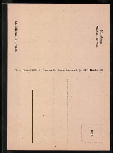 AK Hamburg, Strassenblick zur St. Michaelis-Kirche