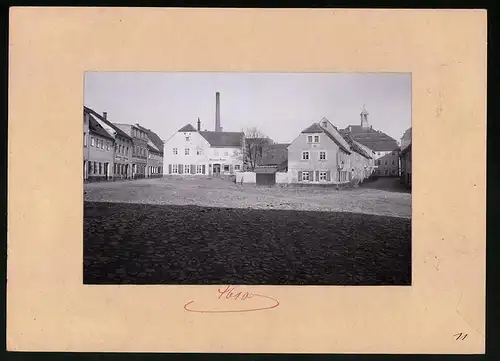 Fotografie Brück & Sohn Meissen, Ansicht Bischofswerda, Neumarkt mit Rathaus, Ladengeschäft Hermann Haase