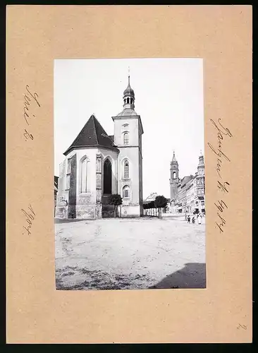 Fotografie Brück & Sohn Meissen, Ansicht Bautzen, Wendisch-Katholische Kirche mit Reichenturm