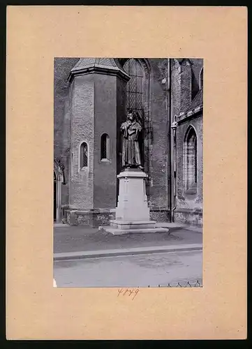 Fotografie Brück & Sohn Meissen, Ansicht Döbeln, Luther-Denkmal und Kirche