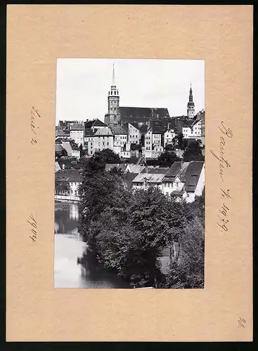 Fotografie Brück & Sohn Meissen, Ansicht Bautzen, Stadtansicht von der Spreeterrasse