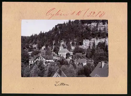 Fotografie Brück & Sohn Meissen, Ansicht Oybin, Kirche am Aufgang zum Berg Oybin