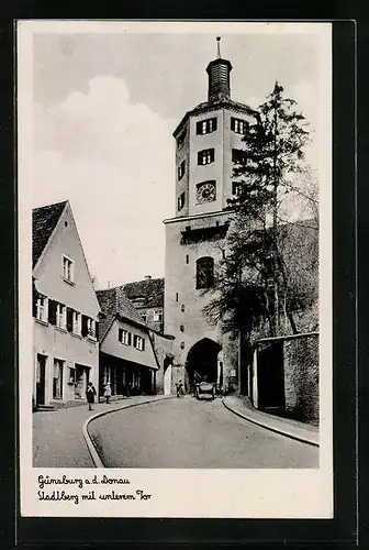 AK Günzburg /Donau, Stadtberg mit unterem Tor