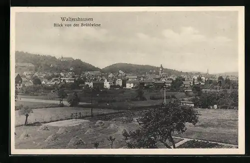 AK Waltershausen, Blick von der Brühlwiese