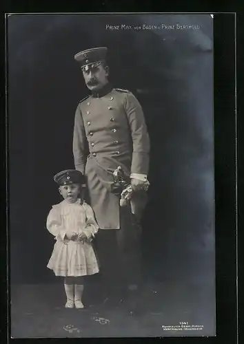 AK Prinz Max von Baden in Uniform mit Prinz Berthold