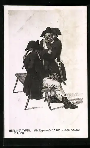 Künstler-AK Berliner-Typen, Die Bürgerwehr i. J. 1830