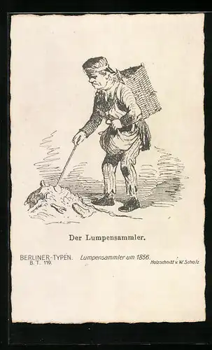 Künstler-AK Berliner Typen, Der Lumpensammler