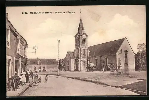 AK Mézeray, Place de l`Église