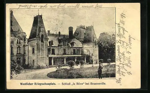 AK Bouconville, Schloss La Bôve, Westlicher Kriegsschauplatz