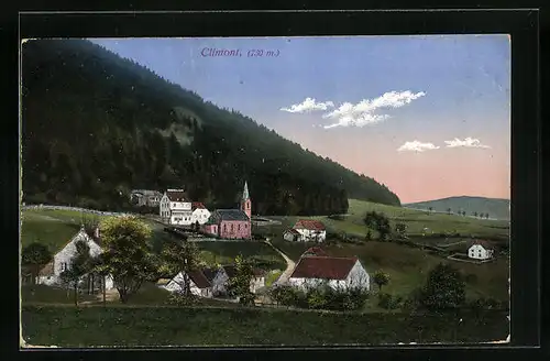 AK Climont, Ortspartie mit Kirche