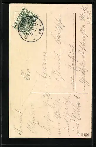 Präge-AK Kinder feiern das neue Jahr mit Kleeblättern zu Mitternacht