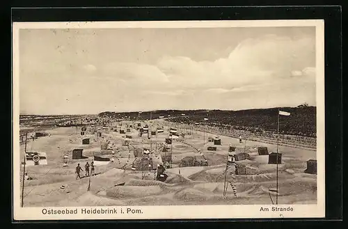 AK Heidebrink, Am Strande mit Strandkörben