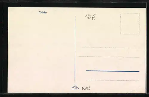 AK Odda, Ortsansicht aus der Vogelschau