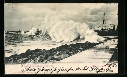 AK Colombo, Breakwater during Monsoon