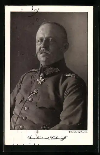 AK Portrait Generalleutnant Erich Ludendorff in Uniform