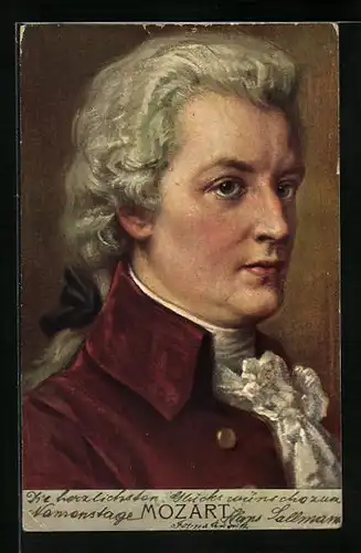 Künstler-AK Portrait Wolfgang Amadeus Mozart