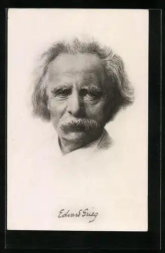 Künstler-AK Kopfportrait Eduard Grieg