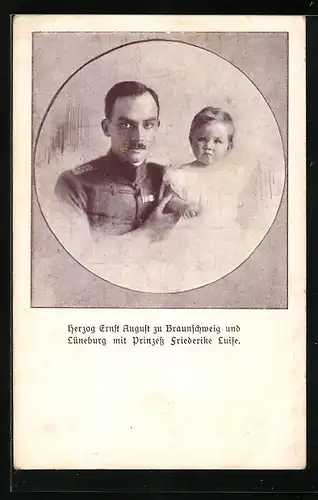 AK Ernst August Herzog von Braunschweig mit Prinzessin Friederike Luise