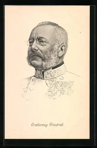 Künstler-AK Erzherzog Friedrich von Österreich mit Zwicker