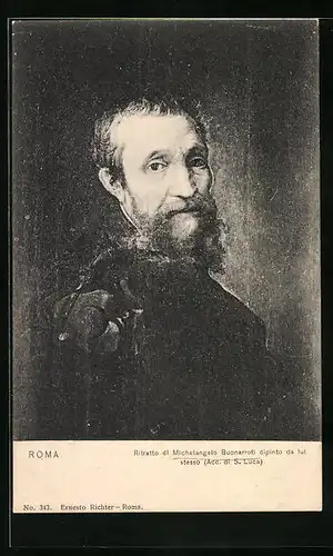 Künstler-AK Portrait des Malers Michelangelo Buonarotti