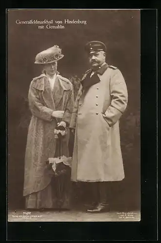 AK Paul von Hindenburg mit seiner Ehefrau