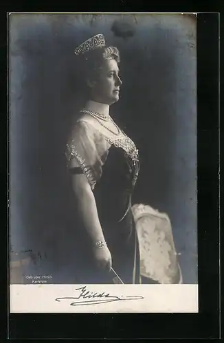 AK Portrait Hilda von Baden mit Krone