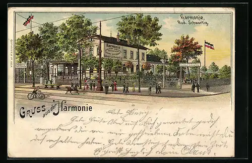 Lithographie Hamburg-Eppendorf, Restaurant Harmonie, Eppendorfer Landstrasse 9