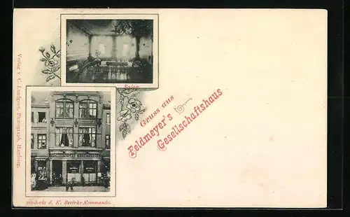 AK Hamburg-Neustadt, Feldmeyer`s Gesellschaftshaus, Gebäude und Salon, Kohlhöfen 27