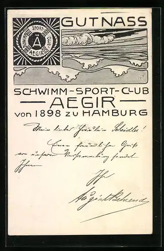 AK Hamburg-Barmbek, Schwimm-Sport-Club Aegir von 1889, Schwimmergruss Gutnass