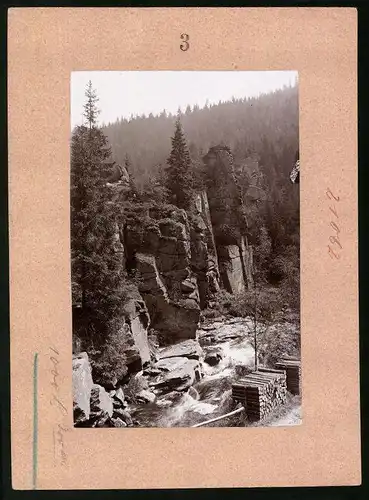 Fotografie Brück & Sohn Meissen, Ansicht Marienberg i. Erzg., Teufelsmauer im Schwarzwassertal