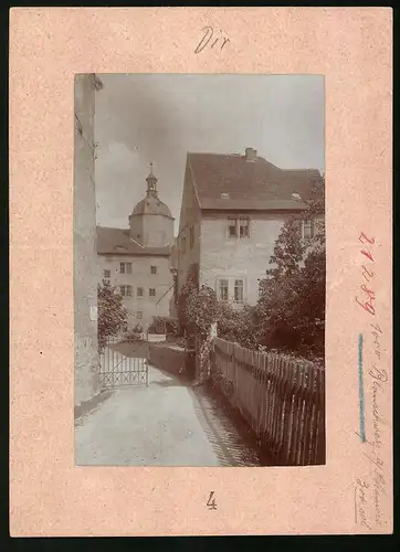 Fotografie Brück & Sohn Meissen, Ansicht Dornburg a. Saale, Eingang zum alten Schloss mit Gatter