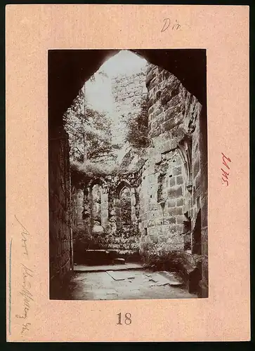 Fotografie Brück & Sohn Meissen, Ansicht Oybin, Blick in die Ruine der Sakristei