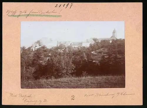 Fotografie Brück & Sohn Meissen, Ansicht Freyburg a. U., Blick vom Berg auf das Schloss Neuenburg