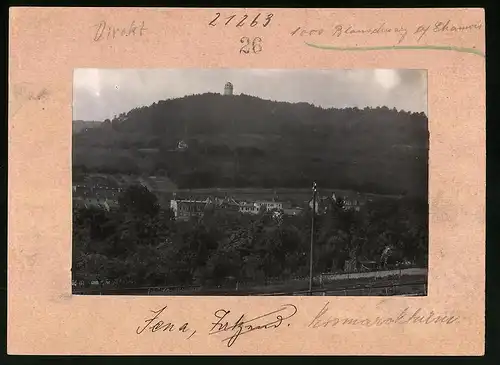Fotografie Brück & Sohn Meissen, Ansicht Jena, Ortspartie mit Blick zum Bismarckturm