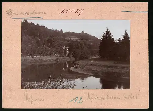 Fotografie Brück & Sohn Meissen, Ansicht Rosswein, Muldenpartie am Talbad